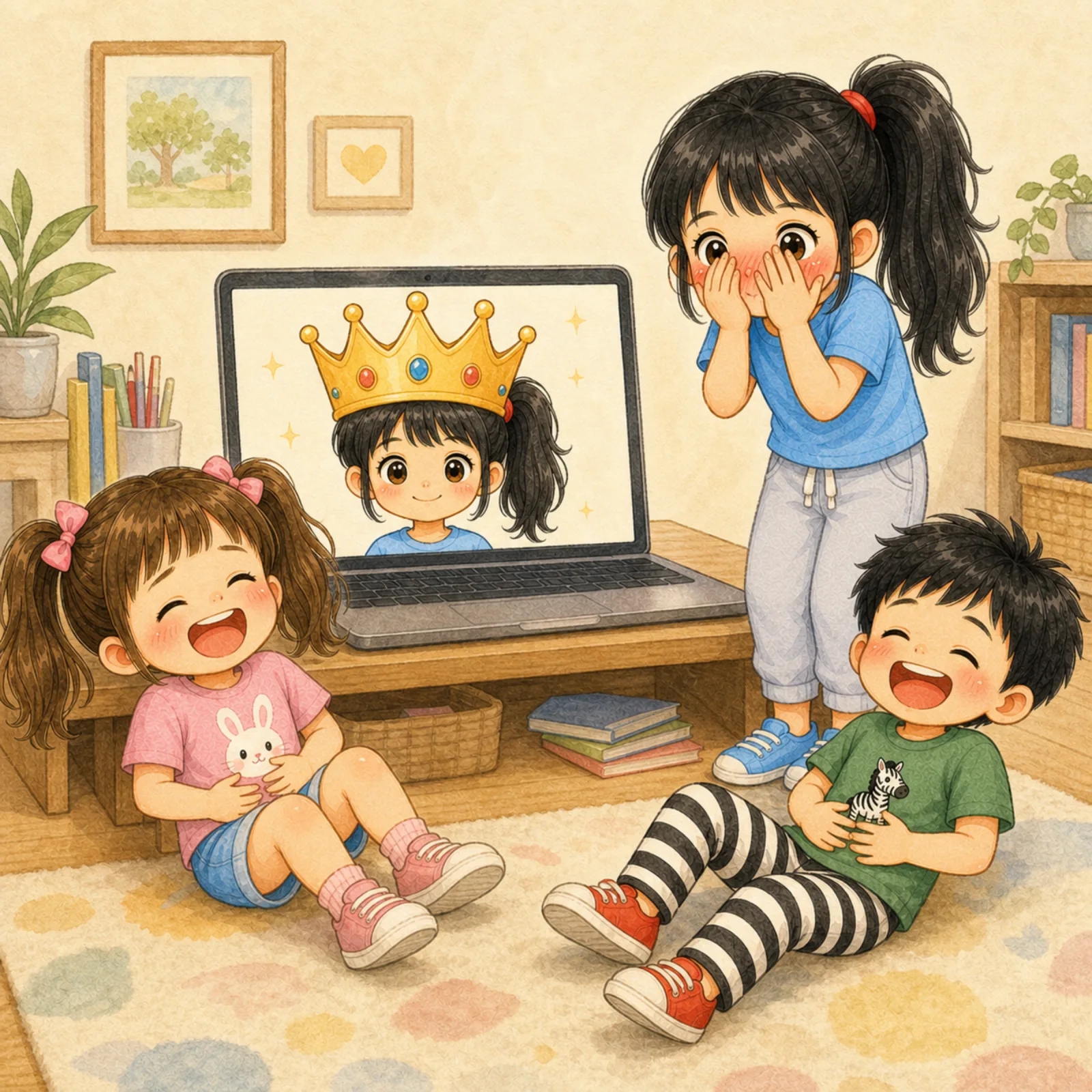 Mommy Amy appears too — wearing a huge crown!