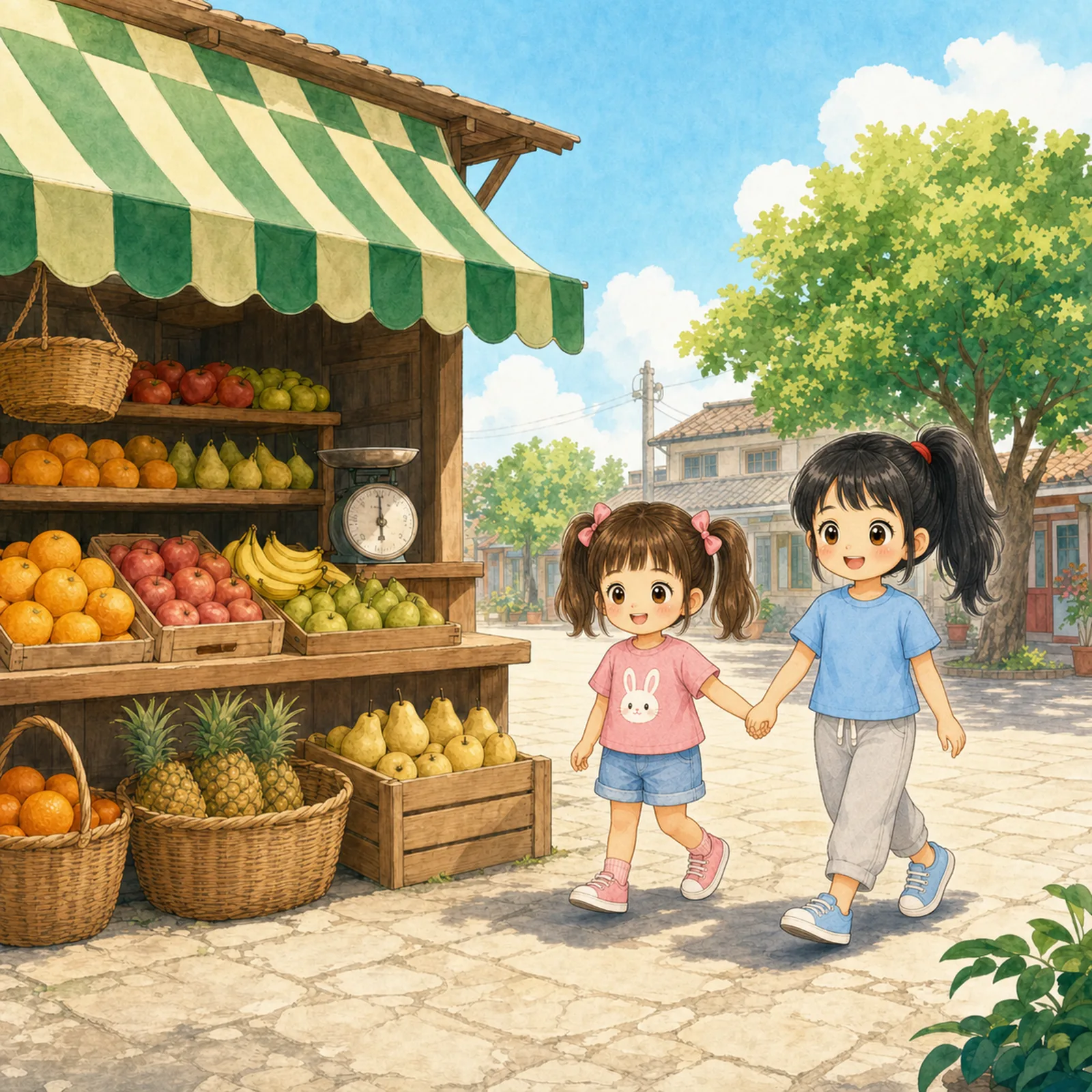 They go to the fruit shop.