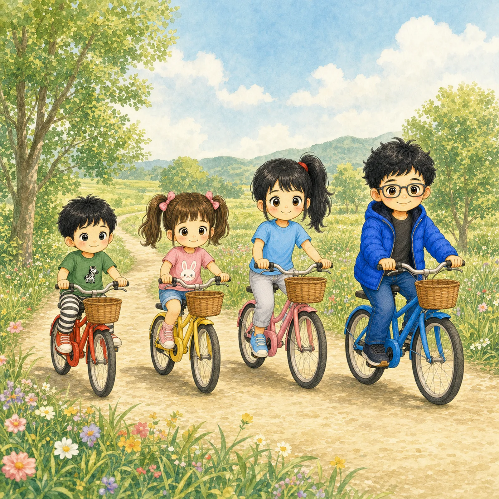 It's a lovely day — everyone rides bikes out to play!